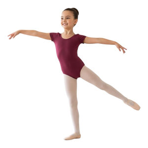 Capezio Short Sleeve Leotard Burgundy Child Intermediate (CH I) NWT Ballet Dance